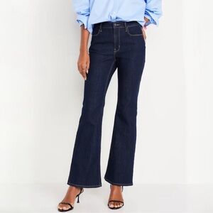 {Old Navy} "High Rise Wow Flare" Dark Blue Rinse Stretch Denim Jeans